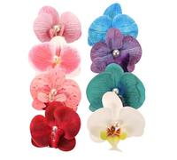 VOSAREA Hawaiian Flower Hair Clips and Comfortable Fit 8pcs for Women with Realistic Fabric Flowers Tropical Hair Accessories in Variety of Colours for Luau Parties and Summer Festivals