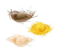 VOSAREA Hawaiian Straw Beach Hat Handwoven Straw Material, Versatile Unisex Design 3pcs with Sun Protection for Women for Outdoor Luau and Party Decoration