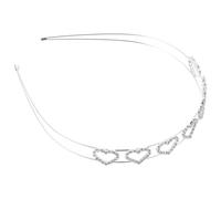 VOSAREA Heart Headband for Women Valentines Day Lightweight Comfortable Double Layer Rhinestone Metal Hairband with Beautifully Crafted Design for Parties and Events