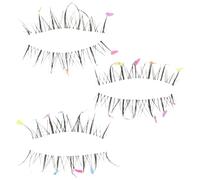 VOSAREA Heart-Shaped Colored Fake Eyelashes, Single Strip Cosmetic Lash Extensions Natural Look for Halloween, Party, Cosplay, and Stage Performance