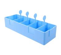 VOSAREA Hospital Nursing Medicine Tray Abs Plastic and Antislip Bottom for Efficient Medication Distribution Blue with Multigrid Medicine Classification Box, Raised Edges in Wards