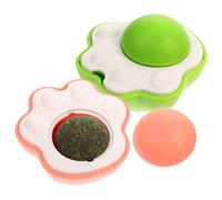 VOSAREA Indoor Catnip Cat Treat Edible Claw Shape Plastic Catnip Balls Hair in Stomach Paste on Window Or Wall for Cats 2 Sets