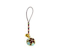 VOSAREA Japanese Hollow Cherry Blossom Bell Accessories Copper Pendant with Hanging Cord for DIY Crafts, Keychain or Bracelet, Portable Blue and Purple Charms for Women and Men