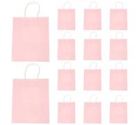 VOSAREA Kraft Paper Bags with Handles, Foldable Bottom 12pcs Easy to Carry and Practical, for Festivals and Craft Fairs