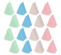 VOSAREA Latex Triangle Makeup Sponge Puff 16pcs Set, Dual-Use Wet and Dry Wedge Foundation Blenders for Women, Colorful Cosmetic Sponges for Face Powder and Liquid Makeup