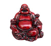 VOSAREA Laughing Buddha Statue Resin Maitreya Buddha Statue Fengshui Figurine Craft Ornament Home Office Decor