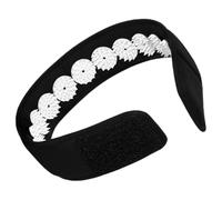 VOSAREA Lightweight Black Scalp Massager Headband Made of Abs and Polyester for Daily Use and Onthego Relaxation, Reusable Acupressure Head Wrap to Headaches and Wellness