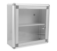 VOSAREA Lockable First Aid Box Medicine Storage Cabinet with Secure Design, Aluminium Alloy Multi-layer Wall-mounted Medical Case for Office and Traveling Use