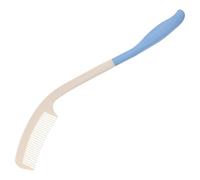 VOSAREA Long Handle Curved Comb for Seniors and Disabled People, Blue and White Bend Design Hair Comb with Extended Reach for Elderly Care and Daily Grooming