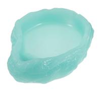VOSAREA Luminous Reptile Water Dish with Anti-spill and Non-slip Resin Basin Glow in Dark Reptile Feeding Bowl for Small Animals and Pets