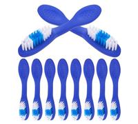 VOSAREA Manual Short Handle Toothbrush and Rounded Edges 20pcs with Soft Bristles in Blue, Gently Cleans Teeth and Jewelry for Correctional Dental Care and Travel