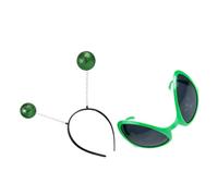VOSAREA Martian Antenna Headband Made of 2pcs and Funny Sunglasses Set Comfortable and Versatile Use with Unique Design for Halloween Party and Stage Performances