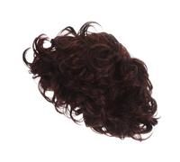 VOSAREA Men's Short Curly Afro Wig Brown High-temperature Fiber Toupee for Halloween Party Cosplay Daily Wear Stylish Lightweight Natural Look