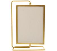 VOSAREA Metal Photo Frame Floating Photo Frame Gold Photo Frames Retro Photo Holder Office Picture Frame Desktop Decor Gold Photo Frames A4 Frame Floating Picture Frames (8.84X6.09X2.67 Inch)