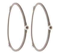 VOSAREA Microwave Turntable Support Rings 2Pcs White Round Plastic Material Heat Resistant 18.9Cm Diameter Convenient Rotating Tray for Microwave Oven Kitchen