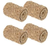 VOSAREA Mini Haystack Model - 4Pcs Faux Hay Bales for Dollhouse Decoration Perfect for Miniature Gardens and Farm Dioramas (1.18X0.79X0.79 Inch)