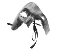 VOSAREA Multi-function Lightweight Abs with Straps for Cosplay and Party Use, Silver Half Face Decorative Mask Prop for Halloween and Dress-up