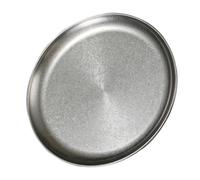 VOSAREA Multi-Functional Stainless Steel Round BBQ Grill Tray with Flat Bottom, Lightweight Decorative Meat Serving Plate for Serving Meat and Fruits