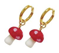 VOSAREA Mushroom Dangle Earrings for Women Tiny Hoop Drop Lightweight Fashion Jewelry Nature Style Accessory Charming Design
