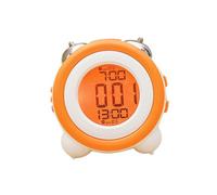 VOSAREA Mute Double Bell Alarm Clock Orange Light Kids Stay in Bed Clock Plastic Accurate for Home and Living Room without Battery