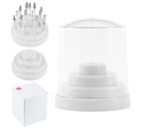 VOSAREA Nail Drill Bit Holder White Abs Material Nail Bit Organizer Storage Box with 48 Holes Tidy and Orderly for Professional and Home Use