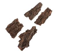 VOSAREA Natural Cork Bark 4Pcs Reptile Terrarium Decor 7.9" X 3.2" Feeding Box and Hiding Hut for Bearded Dragons and Chameleons