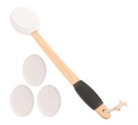 VOSAREA Non-Slip Back Brush Set with Long Handle and 3 Replacement Sponge Heads, Back Lotion and Sunscreen Cream Applicator for Easy Self-Application and Shower Use