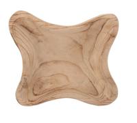 VOSAREA Offering Bowl Wooden with Curved Wave Edge for Altar Ritual Display