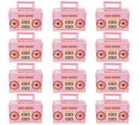 VOSAREA Paper Boxes with Portable Design 12pcs Retro Cassette Tape Shaped and Versatile Use, Anniversary Party Favor Boxes for 80s Party Decorations for Music Themed Events