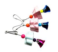 VOSAREA Parrot Cage Chewing Toys Color 10pcs with Metal Cage Bells and Bite Strings Easy to Install No Tools Required Color for Small Parakeets Cockatiels and Parrots