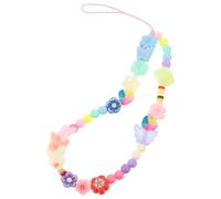 VOSAREA Phone Charm Strap Beaded Phone Lanyard Anti-lost, Polymer Clay and Acrylic, Mixed Colour Butterfly Beads, Bohemian Style, for Outdoor and School, for Keychain and Color