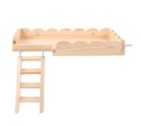 VOSAREA Platform Edges with Climbing Playing Wooden Hamster for Ladder Supply Smooth and Burr-free Design round Shape Toy Small Animals Cage Suitable