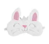 VOSAREA Plush Rabbit Sleeping Eye Mask with Breathable Soft Fabric, White Crown Design, Eye Cover for Bedtime and Travel Blackout Shade