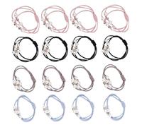 VOSAREA Ponytail Holders and Harajuku Style with 9 Beads Cloth Material Hair Bands 30pcs Elastic Hair Ties and Color for Women for Everyday Wear