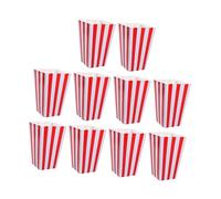 VOSAREA Popcorn Boxes and Unique Storage Containers 10pcs Red with Striped Pattern Paper and Small for Party Favors for Movie Night and Birthday Parties