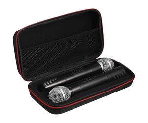 VOSAREA Portable Eva Microphone Storage Case for 2 with Mesh Compartment