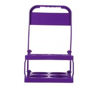 VOSAREA Portable Folding Beer Bottle Rack 4-Bottle Wine Carrier with Handle Plastic Drink Holder for Party and Outdoor Use, Deep Purple Portable Drink Basket