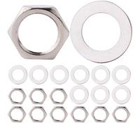 VOSAREA Potentiometer Quantity and Outer Diameter Sufficient 5/8" Nut Washer Set for Stainless Steel Material with 3/8" Thread Electric Guitar Jack Socket for Beginners
