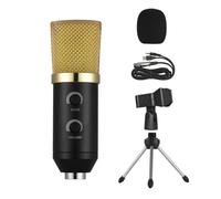 VOSAREA Professional Condenser Microphone and Adjustable Locking Knob and Metal Material with Reverberation Echo Function with Included Stand for Recording and Voice-over Sound