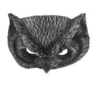 VOSAREA Realistic 3d Owl Mask for Adults, Silver Pu Half Face Mask Contoured Ultrarealistic Owl Face Design, for Masquerade Party and Group Dressup, Measuring 23.5x16x4cm