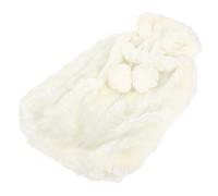 VOSAREA Refillable Hot Water Bag with Plush Polyester Fiber Cover, Portable Rubber Hot Water Pouch for Winter Relief and Stress Relief, Suitable for Indoor and Office Use Random Color