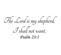 VOSAREA Removable Black PVC Wall Decal Featuring the Lord is My Shepherd Psalm 23:1 Bible Verse, Easy to Apply for Smooth, Flat, Dry and Dust-Free Surfaces, Home Wall Sticker