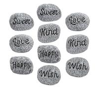VOSAREA Resin Decorative Pebbles Easy to Use for Aquarium and Garden 10pcs Polished Stones for Pathways and Fountains, for Fish Tank Background and Landscaping Ornaments