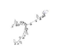 VOSAREA Retro Silver Alloy Bracelet with Bell Fringe Bangle, Fine Workmanship Hand Jewelry Decor for Belly Dance and Wedding Accessories, Stylish Ethnic Hand Decoration