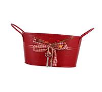 VOSAREA Retro Style Iron Flower Pot Garden Bucket Love Lock Storage Container for Flowers Plants