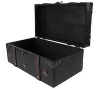 VOSAREA Retro Treasure Storage Box with Buckle Lock Design, Small and Compact Wooden Jewelry Storage Case for Game and Travel, Vintage Antique Style Trinket Box for Decorative Tabletop