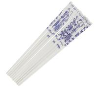 VOSAREA Reusable Ceramic Chopsticks Blue and White Porcelain Chinese Style with Non-Slip Design, More Sturdy Than Stoneware, 5 Pairs for Wedding and Korean BBQ Use