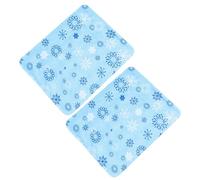 VOSAREA Reusable Cold Platter Mat 2pcs Food Safe Gel Cooling Mats for Cheese and Snacks with Quick Cooling Feature Suitable for Parties and Salad Bars Blue Pvc Fabric Cooler