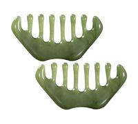 VOSAREA Scalp Massage Combs that Will Not Damage the Head 2pcs Natural Shape Beeswax Head Care Tools Sturdy Body Scraping Massage Combs for Family and Outdoor Use