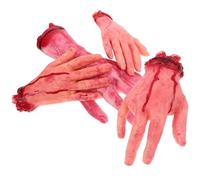 VOSAREA Scary Broken Hand Prank Props Set with Silicone Human Parts Halloween 4pcs Lightweight Horror Design for Haunted House Decoration